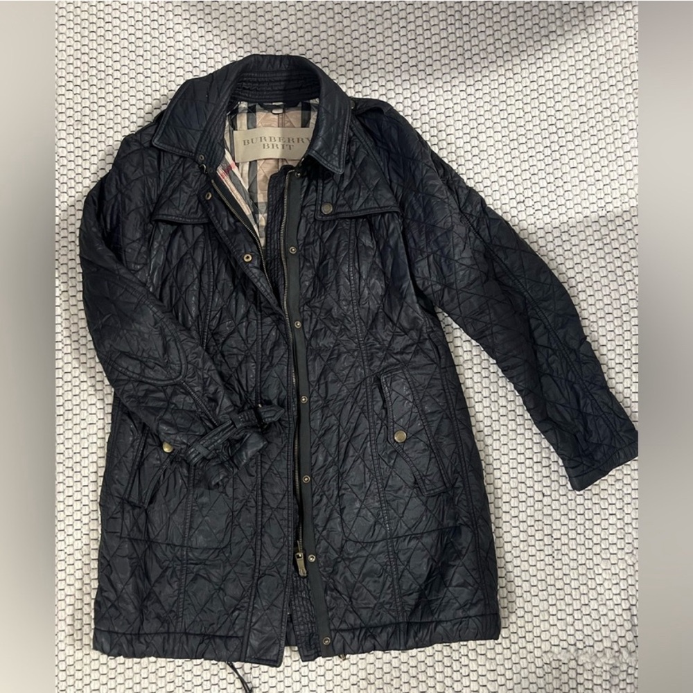 Authentic Burberry quilted jacket with detachable hood